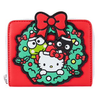 Sanrio Christmas Wreath Loungefly Zip Around Wallet