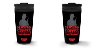 Metal Travel Mug: Stranger Things: Coffee & Contemplation