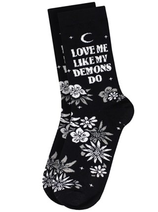 Love Me Like My Demons Do Twisted Soles Size 3-7 Socks