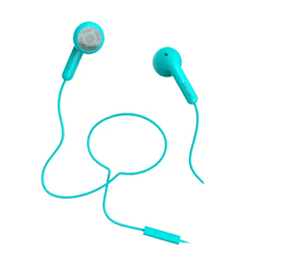 Defunc Earbud Go Talk Cyan Earphones w/mic
