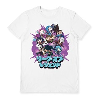 Chibi Group League Of Legends White Tee