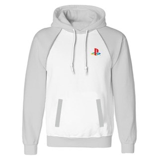 Playstation Logo Sleeve White and Grey Hoodie