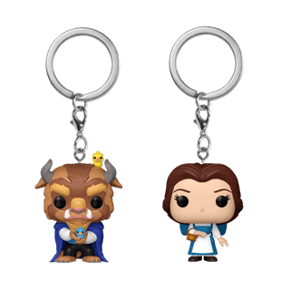 Belle & Beast Beauty & The Beast Funko Pop Vinyl Keychain 2 Pack