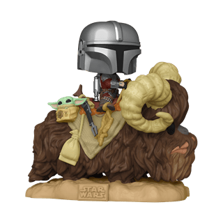 Mando on Bantha with Child (416) The Mandalorian: Star Wars Deluxe Pop Vinyl