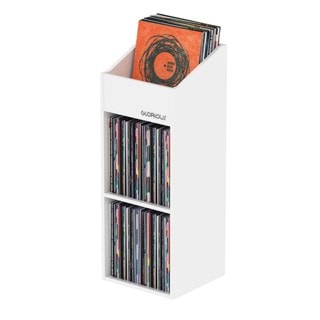 Glorious Record Rack 330 White Vinyl Storage
