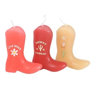 Cowboy Boot Set Of 3 Candles