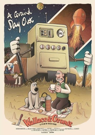 A Grand Day Out Wallace & Gromit Mark Bell A2 Fine Art Print