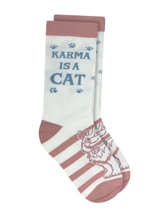 Karma Is A Cat Twisted Soles Size 3-7 Socks