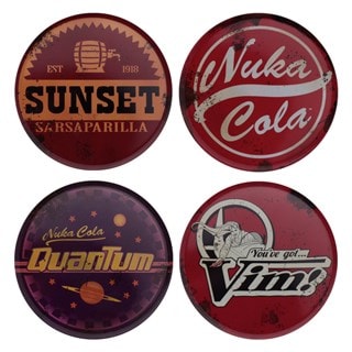 Set Of 4 Fallout Metal Drinks Coasters