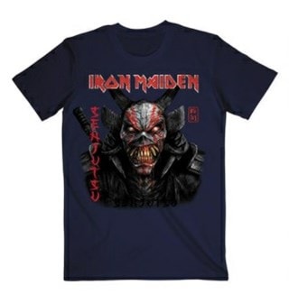 Iron Maiden: Senjutsu Back Cover Vertical Logo: (hmv Exclusive) Navy Tee