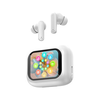 Zomar Sounds ZS3 White True Wireless Earbuds with LCD Screen