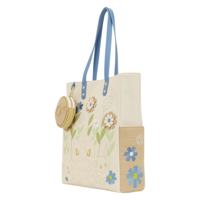 Pokemon Loungefly Floral Tote Bag With Coin Bag - 2