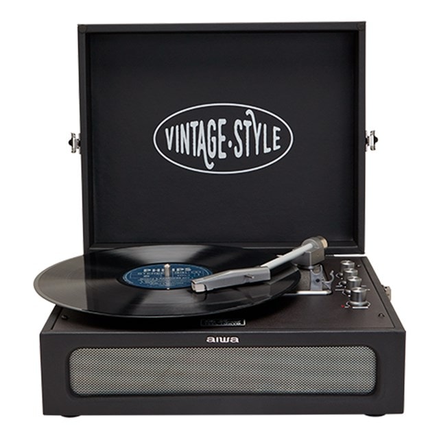 Aiwa Vintage Black Bluetooth Turntable - 1