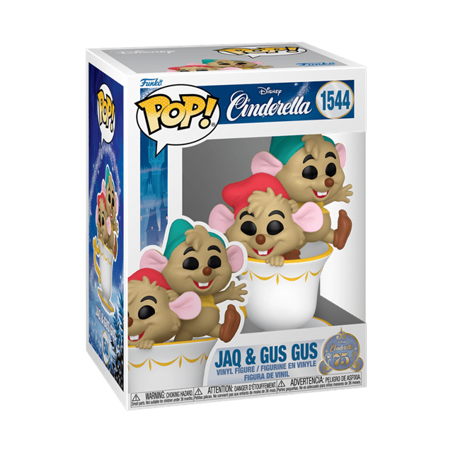 Jaq & Gus In Cup 1544 Cinderella's 75th Anniversary Funko Pop Vinyl - 2