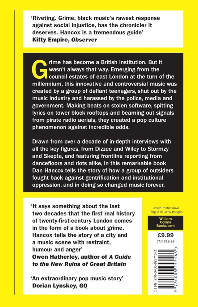Inner City Pressure: Story Of Grime Paperback By Dan Hancox - 2