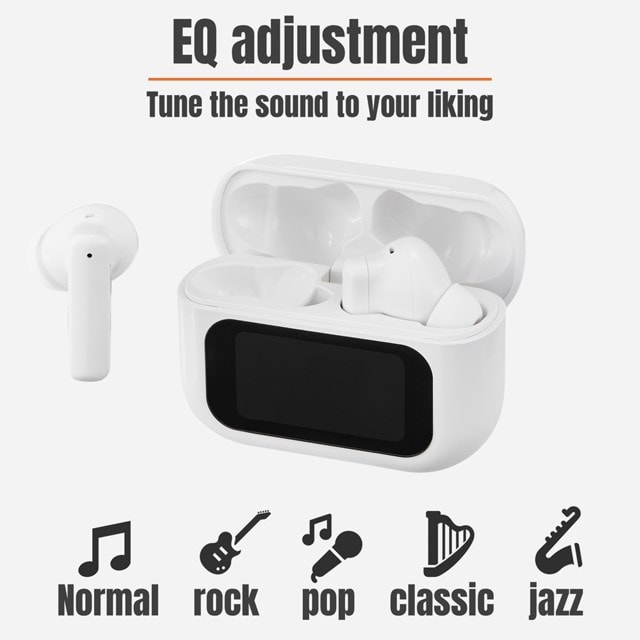 Streetz T600 White Active Noise Cancelling True Wireless Bluetooth Earphones - 5