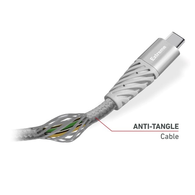 SBS Extreme Unbreakable Silver USB-C Cable 1.5m - 3