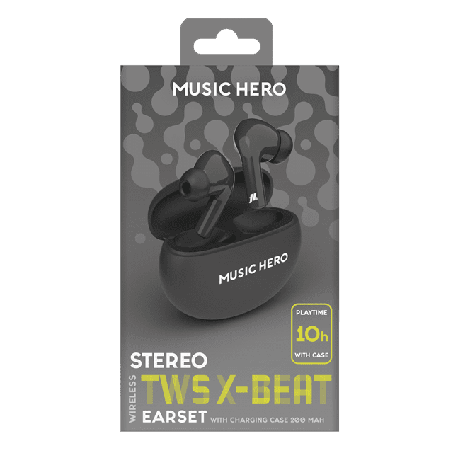 Music Hero X-Beat Black True Wireless Bluetooth Earphones - 3