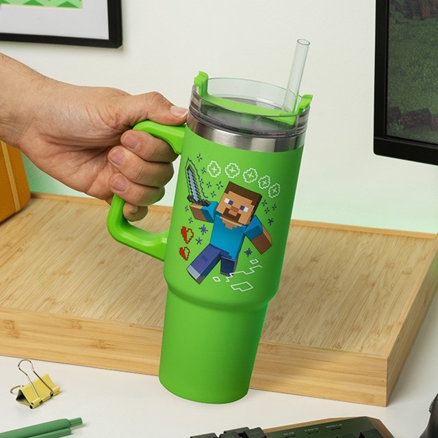 Minecraft Green 900ml Travel Cup With Straw - 4