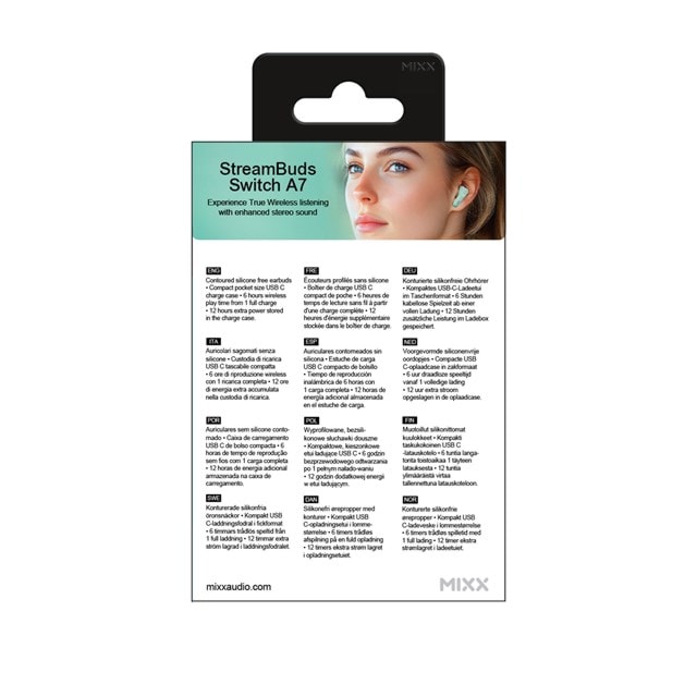 Mixx Audio StreamBuds Switch A7 Mint Green True Wireless Bluetooth Earphones - 7