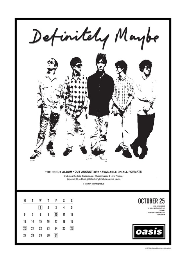 Oasis 2025 A3 Calendar - 11