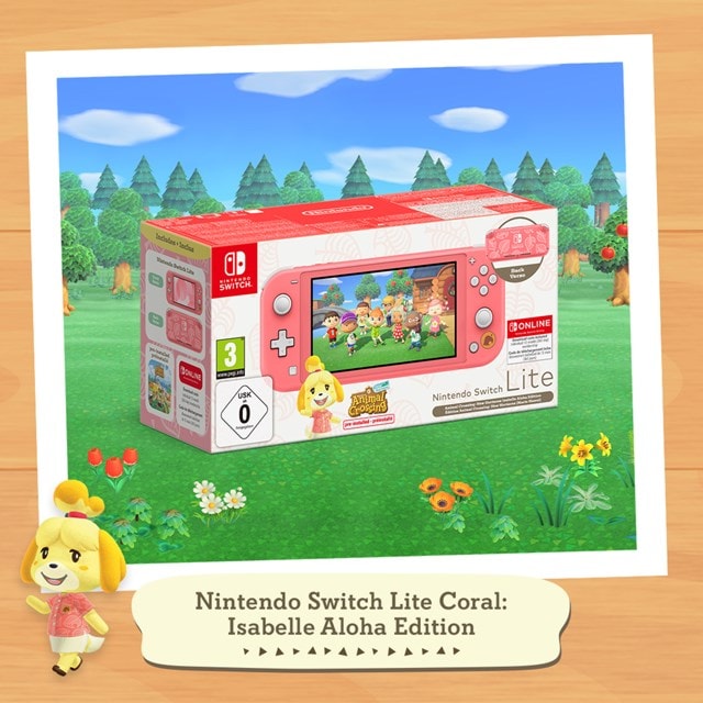 Nintendo Switch Lite Console Animal Crossing - Isabelle Aloha Edition + 12 Months NSO - 2