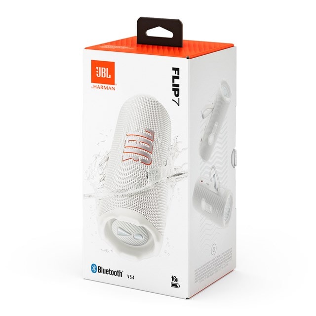 JBL Flip 7 White Bluetooth Speaker - 12