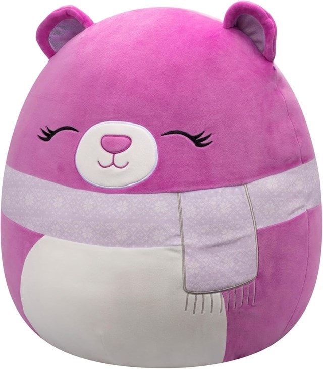 20" Crisanta Purple Bear With Closed Eyes And Scarf Squishmallows Plush - 2