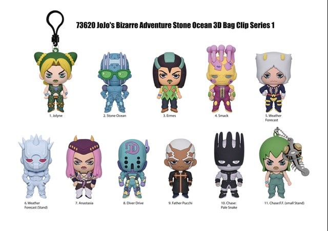 Jojo's Bizarre Adventure Stone Ocean Series 1 Bag Clips - 2