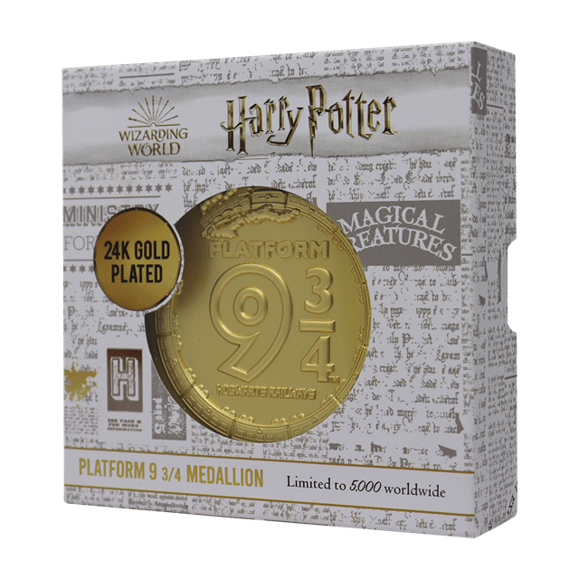 Platform 9 3/4 24K Gold Plated Medallion Harry Potter Collectible - 3