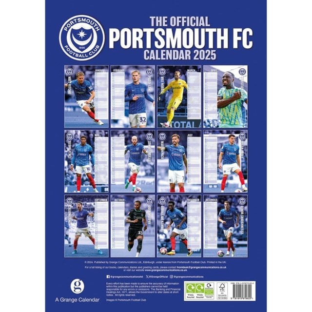 Portsmouth FC 2025 Calendar A3 - 3