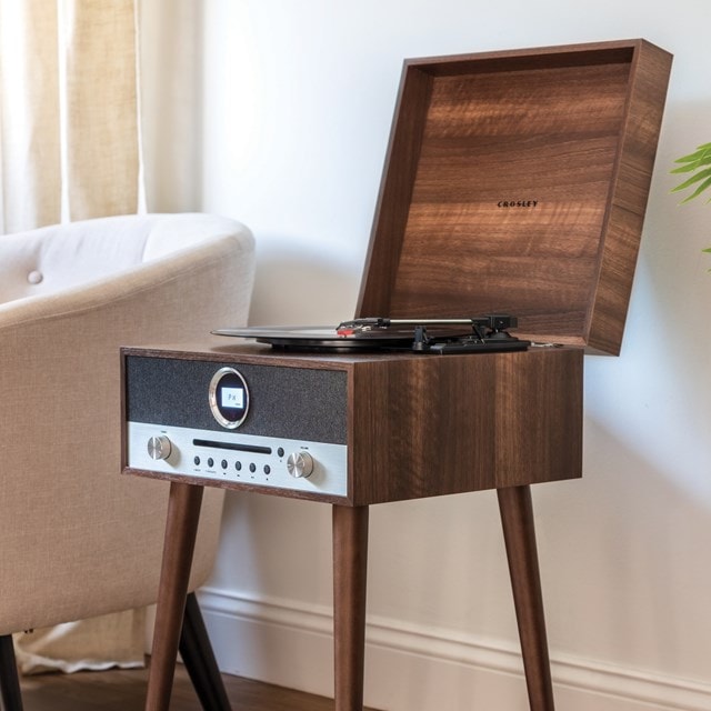 Crosley Nash Walnut Turntable with CD Player & AM/FM Radio - 5