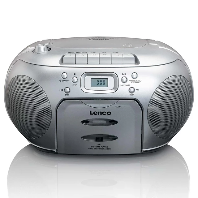 Lenco SCD-420SI Silver CD Player With Cassette & FM Radio - 2