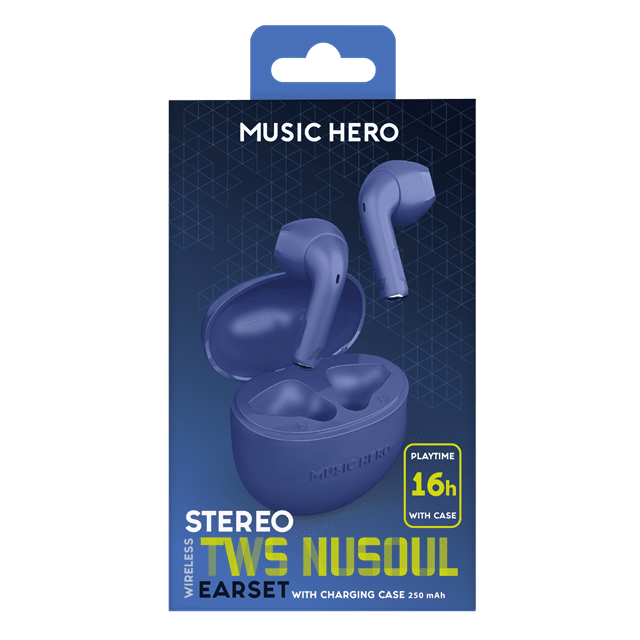 Music Hero Nusoul Blue True Wireless Bluetooth Earphones - 2