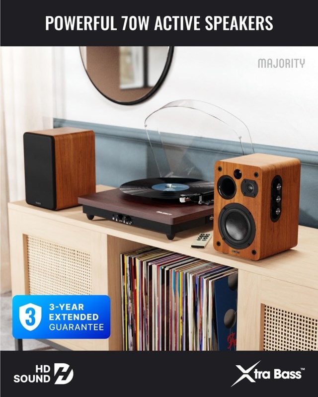 Majority D70X Walnut Bluetooth Bookshelf Speaker - 2