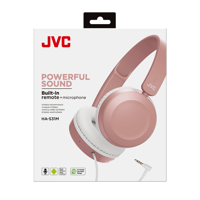 JVC HA-S31M Dusty Pink Wired Headphones - 5