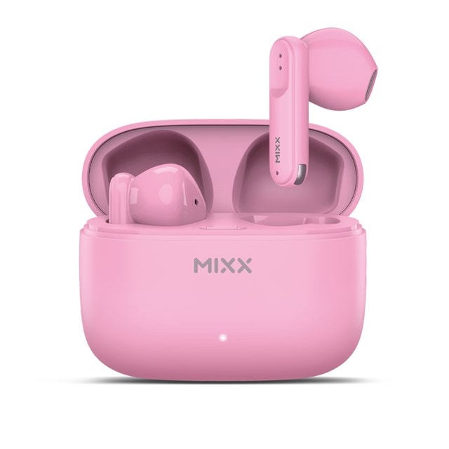 Pink True Wireless Earbuds Bluetooth 5.3 with Microphone for Working Out Noise Canceling Blue Tooth Ear Buds Deep Bass TWS Wireless Earphones with Cha XO Pink True Wireless Earbuds with Charging Case