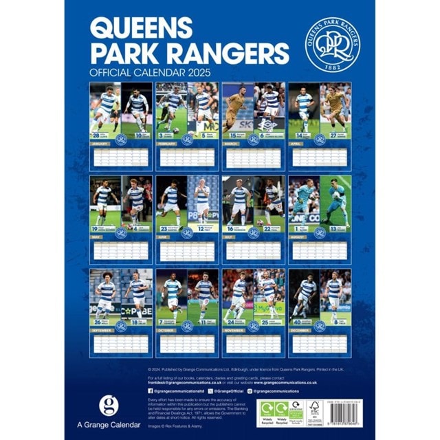 Queens Park Rangers FC 2025 Calendar A3 - 5