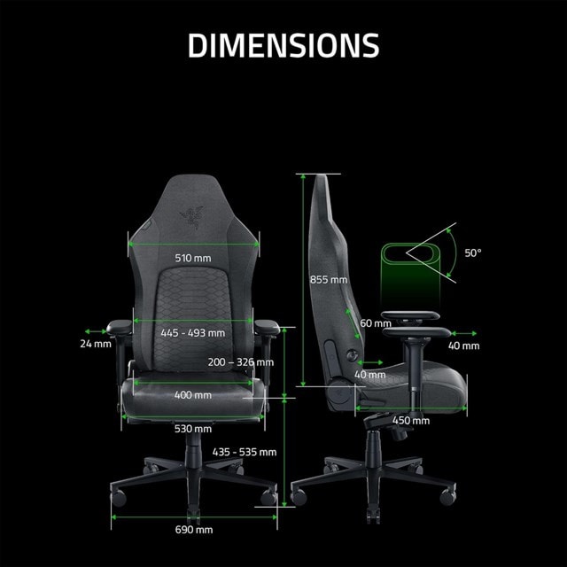 Razer Iskur V2 Gaming Chair - Grey Fabric - 2