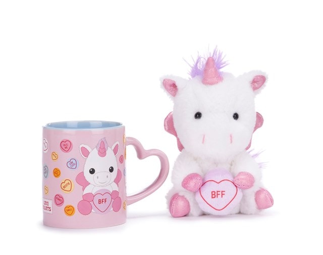 Unicorn BFF Swizzels Love Hearts Mug And Soft Toy Set - 2