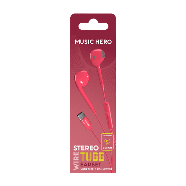 Music Hero Tubb Pink Usb-C Earphones - 2