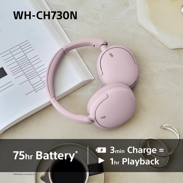 Sony WH-CH730N Pink Noise Cancelling Bluetooth Headphones - 7
