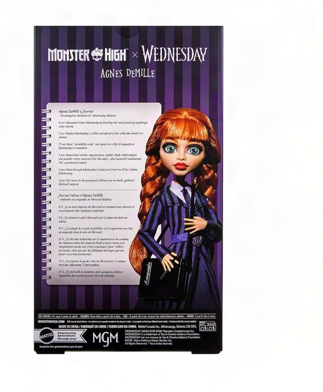 Agnes DeMille Wednesday Monster High Skullector Mattel Doll - 6