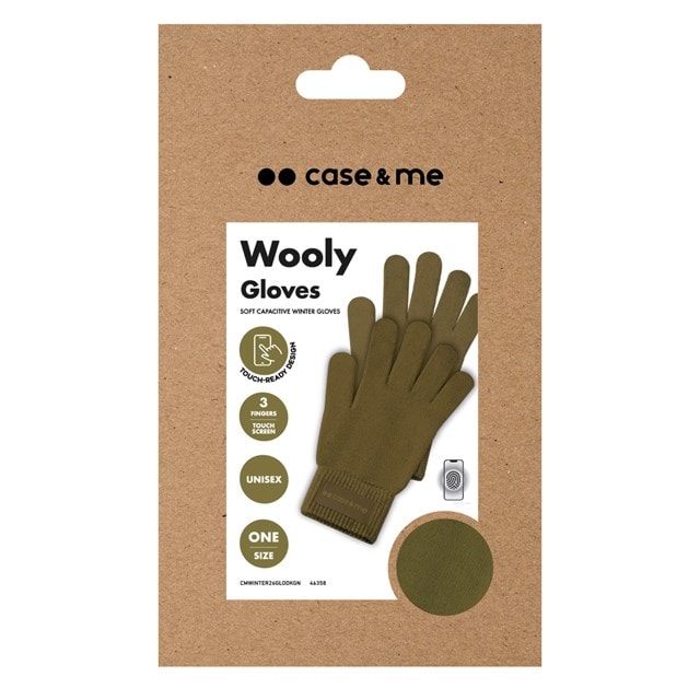 Case&Me Wooly Dark Green Touchscreen Winter Gloves - 2