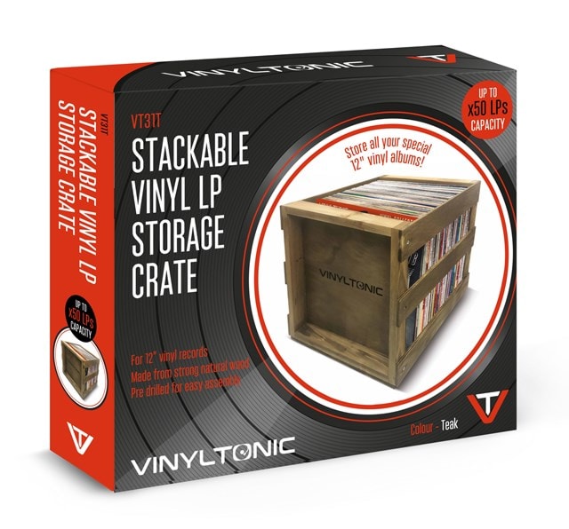 Vinyl Tonic Wood Stackable LP Crate - 4