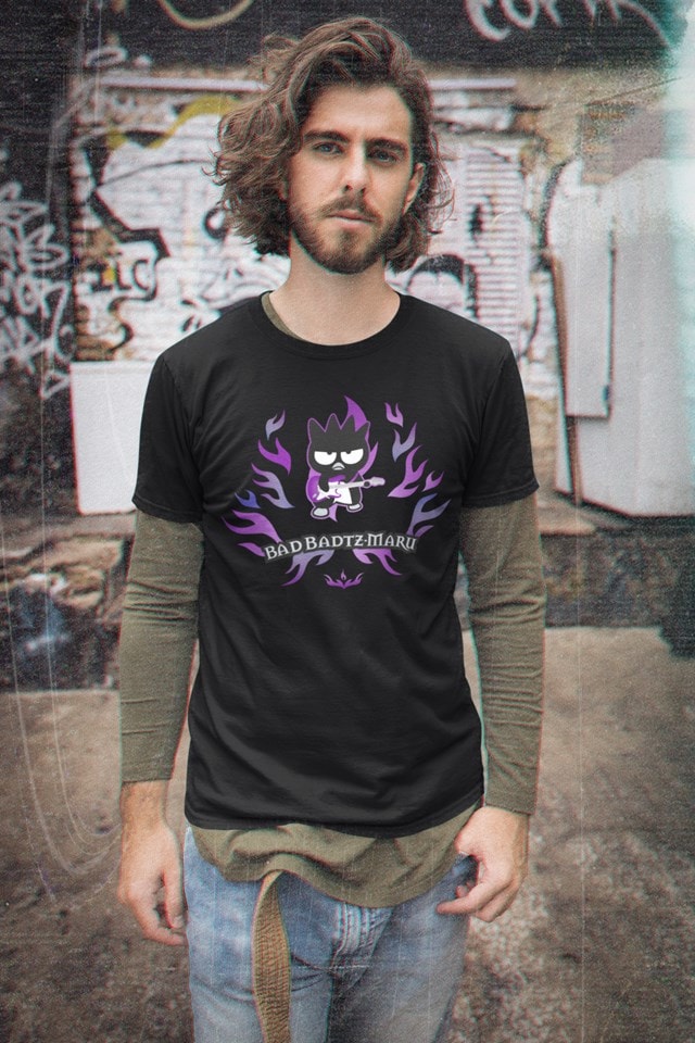 Bad Badtz Maru Rocker Sanrio Black Tee (Large) - 2