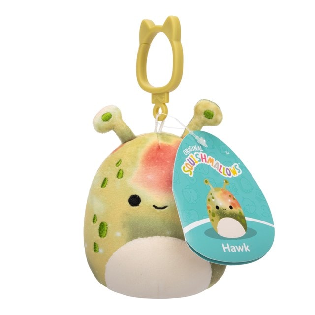 Hawk The Olive Green Tie-Dye Alien With White Belly Squishmallows Clip-On Plush - 5