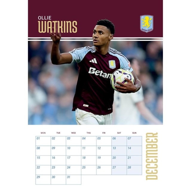 Aston Villa FC 2025 Calendar A3 - 2