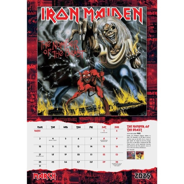 Iron Maiden 2025 A3 Calendar - 2