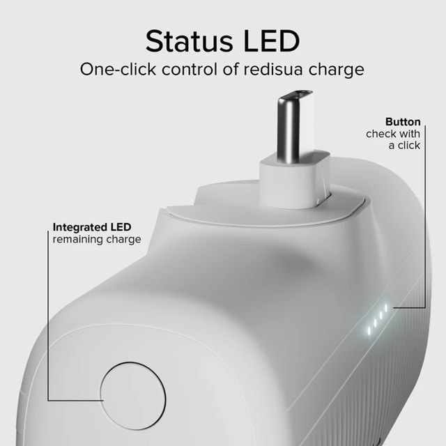 SBS Eco Range White 5000mAh Power Bank with Integrated USB-C Cable - 6